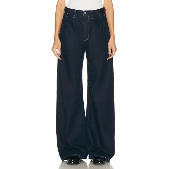 Citizens Of Humanity 'Maritzy' Blue Cotton Pleated Trouser Size 26 - Picture 1 of 4